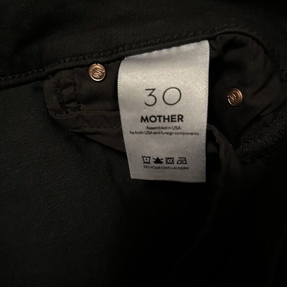 Mother Jeans Black Stunner Zip Ankle Step Fray Not Guilty Denim Womens Size 30 - Picture 12 of 15